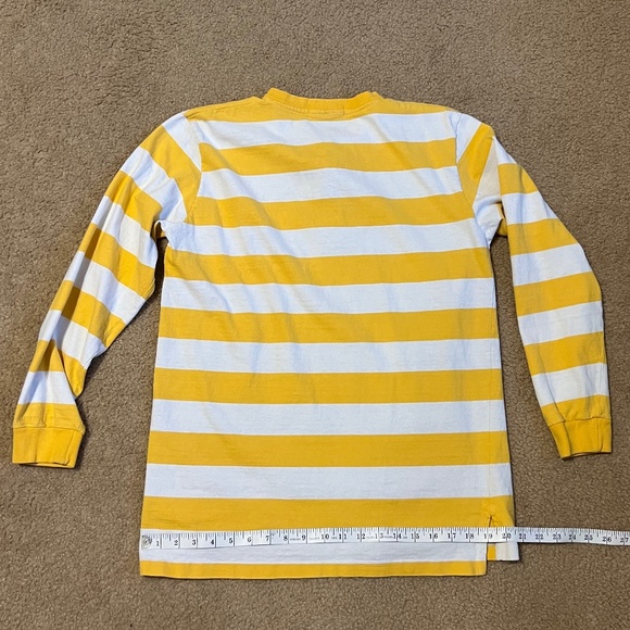 White/Yellow Striped Long Sleeve Beach Shirt - Picture 3 of 3